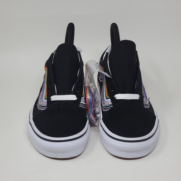 VANS Black With Rainbow Sneakers Shoes Lace-Up 500714 Womens Size 6 New - Picture 5 of 11